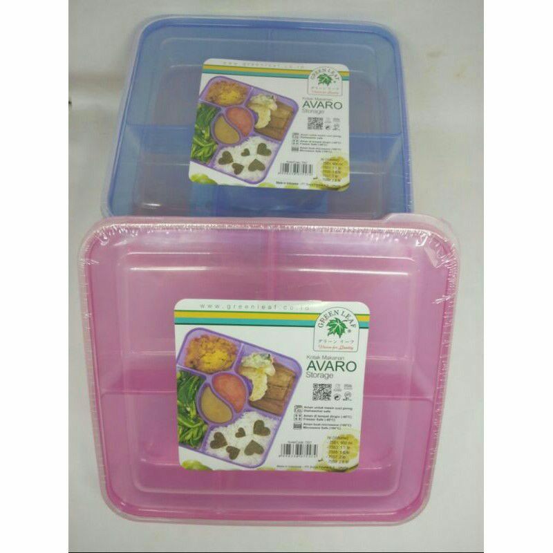 Kotak Makan / Ompreng / Lunch Box Sekat 6 Avaro Green Leaf 7557