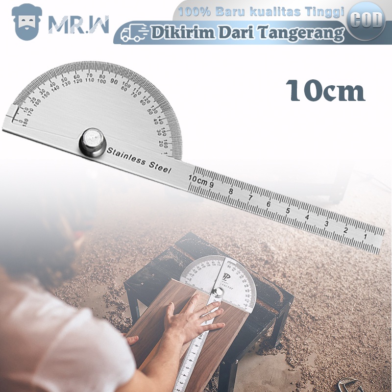 

180 Derajat Busur Derajat Stainless Protactor Alat Ukur Sudut 100mm Protractor Penggaris Jangka Busur Degree Protractor