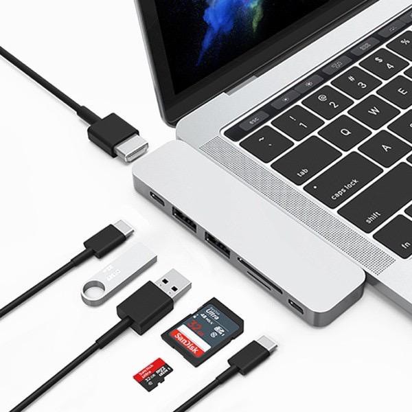 Wiwu 7 In 1 Hub Usb-C Ganda Multifungsi Untuk Macbook Pro