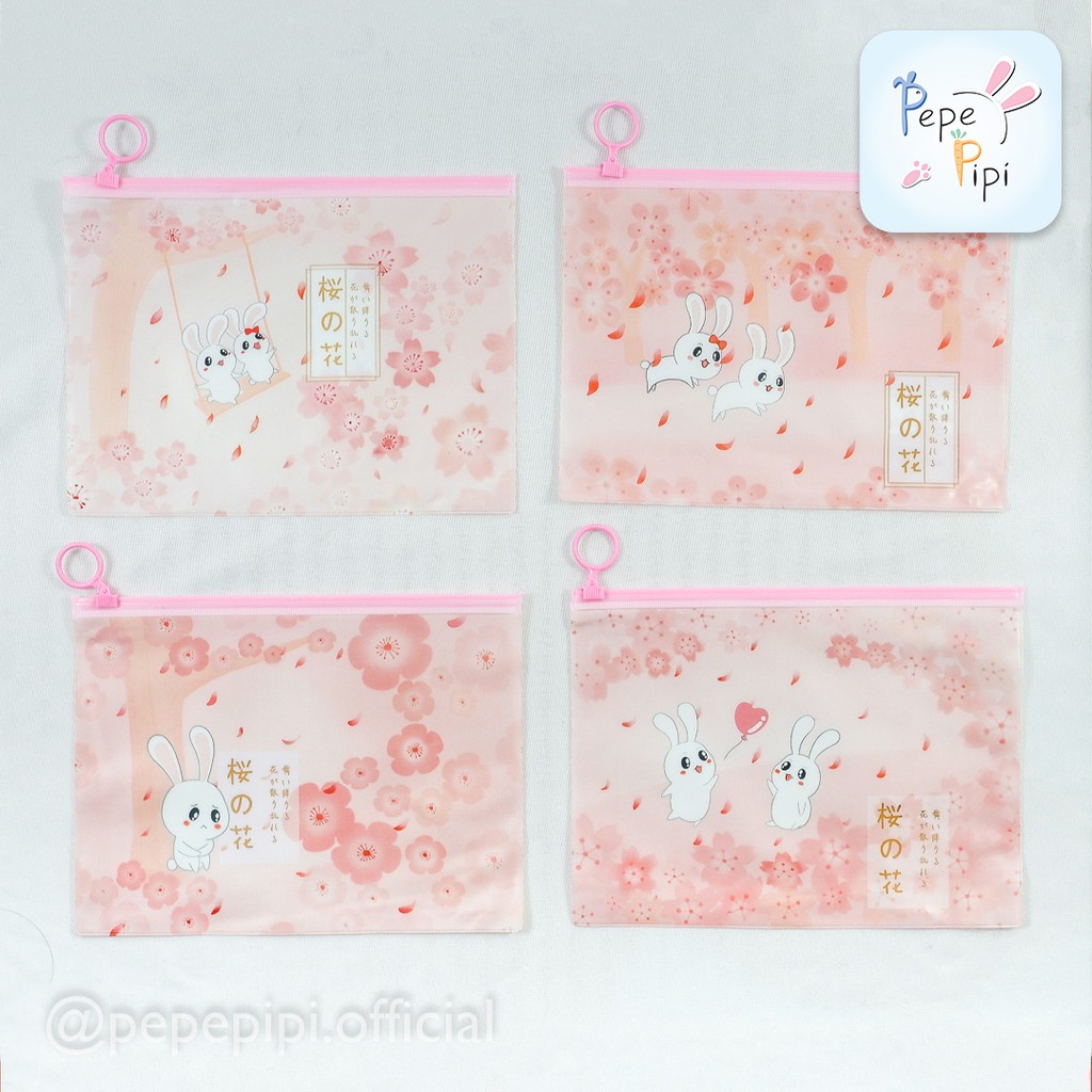 Map Kelinci Bunny Rabbit ukuran kertas A5 dengan Zip Lock Pouch