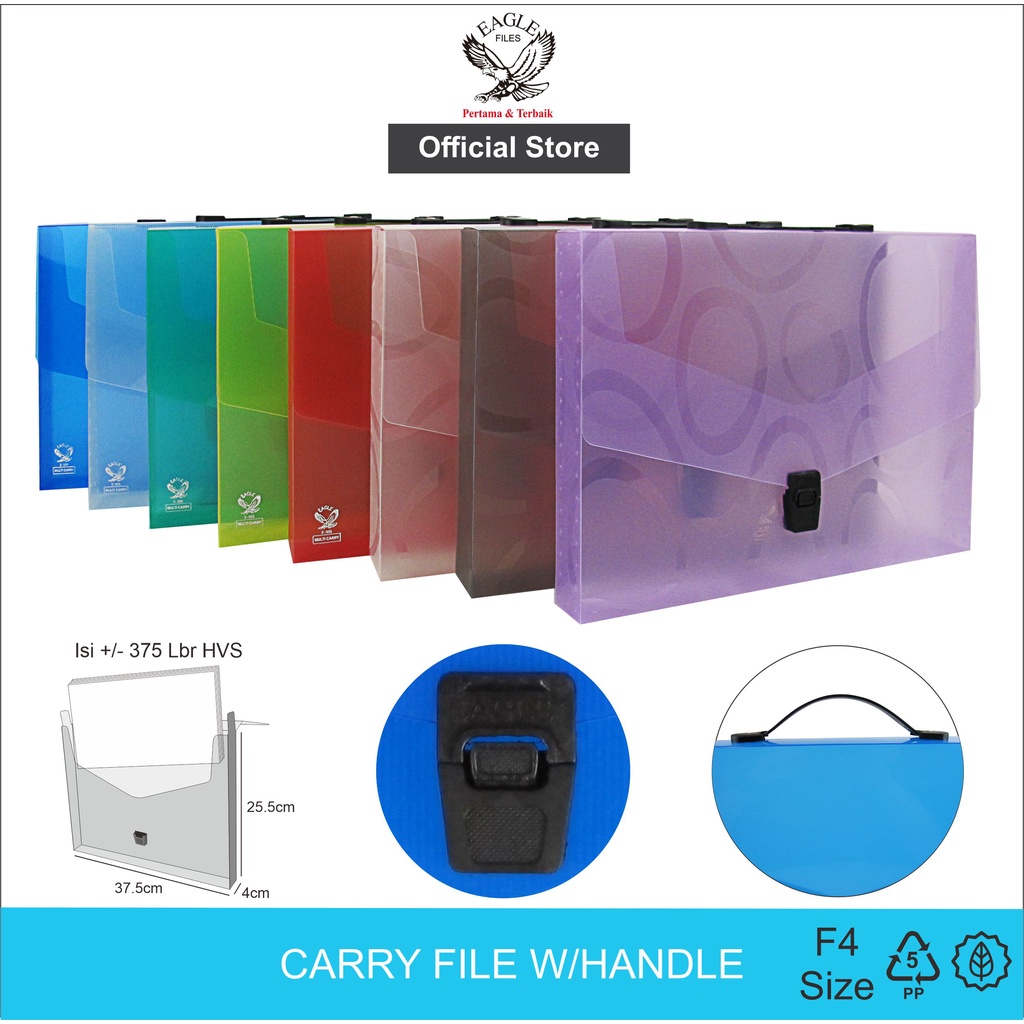 

Carry File With Handle EAGLEFiles F4 (Folio) Tas Dokumen Map Dokumen Tenteng