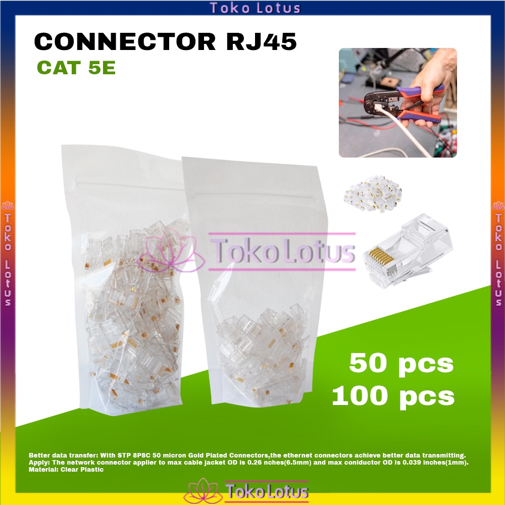 Termurah!!! Konektor RJ45 Cat5 500pcs / 100pcs [Bisa Bayar Ditempat]