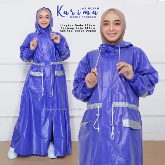 Jas Hujan Wanita Gamis Muslimah/ Jas Hujan Rok Terusan Wanita Premium Salsabila 753