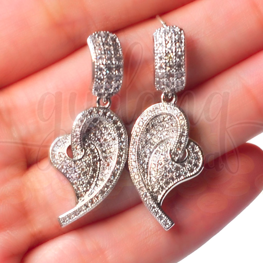 Anting Pesta Heart Kristal Waru GH 203215