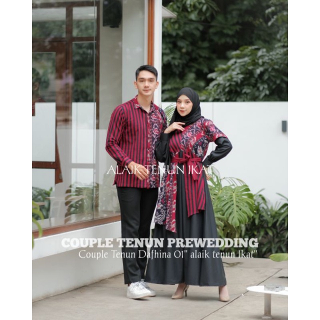 COUPLE BAJU TENUN DEFHINA 01 KEMEJA TENUN DAN GAMIS TENUN IKAT JEPARA