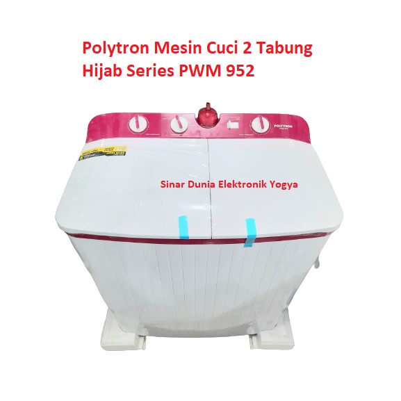 Polytron Mesin Cuci 9 Kg PWM 952 Hijab Series Twin Tube PWM-952