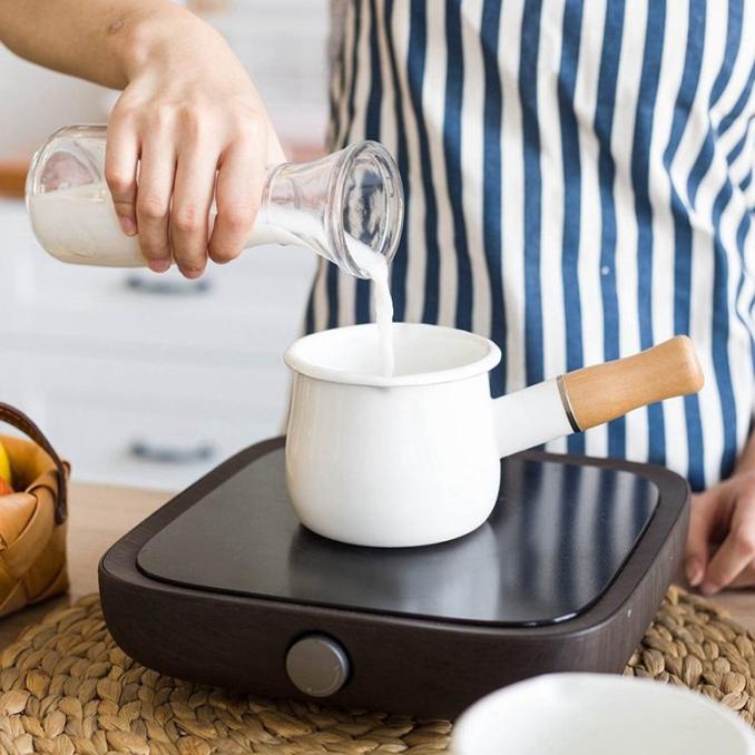 Panci Enamel Susu Mini 10Cm Bahan Enamel Warna Putih Pe8278