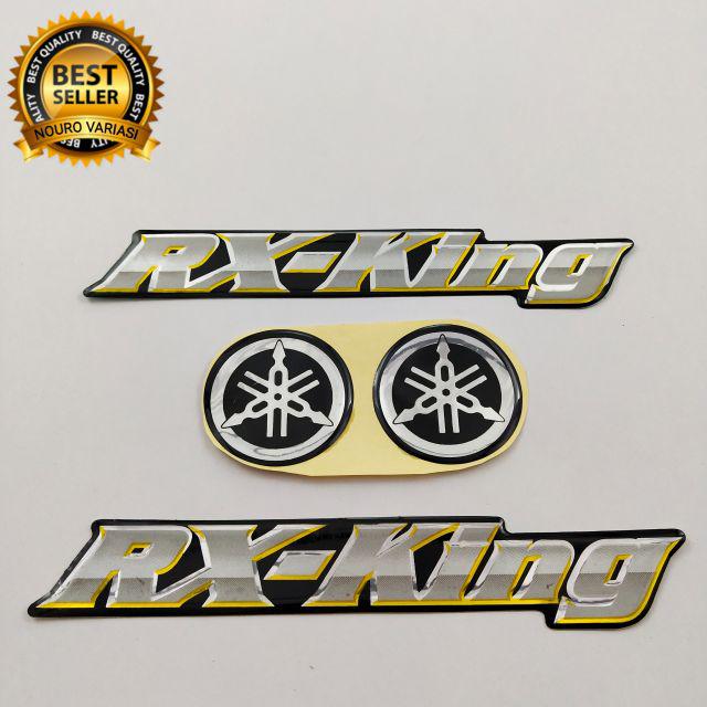 EMBLEM STIKER TIMBUL YAMAHA RX KING KUALITAS TERBAIK-GOLD LIST SILVER