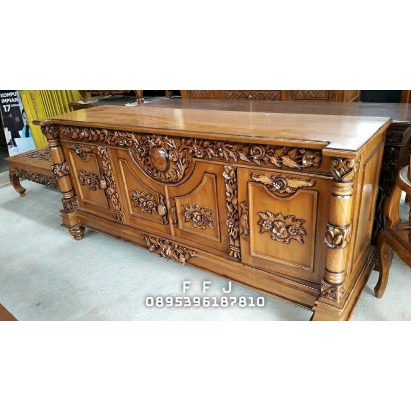 lemari bufet bulan/bufet tv/bufet ukir kayu jati