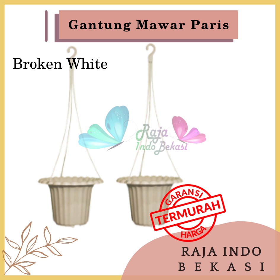 Pot Gantung 20 Broken White Krem - Pot Gantung Dinding 17 20 Putih Murah Unik