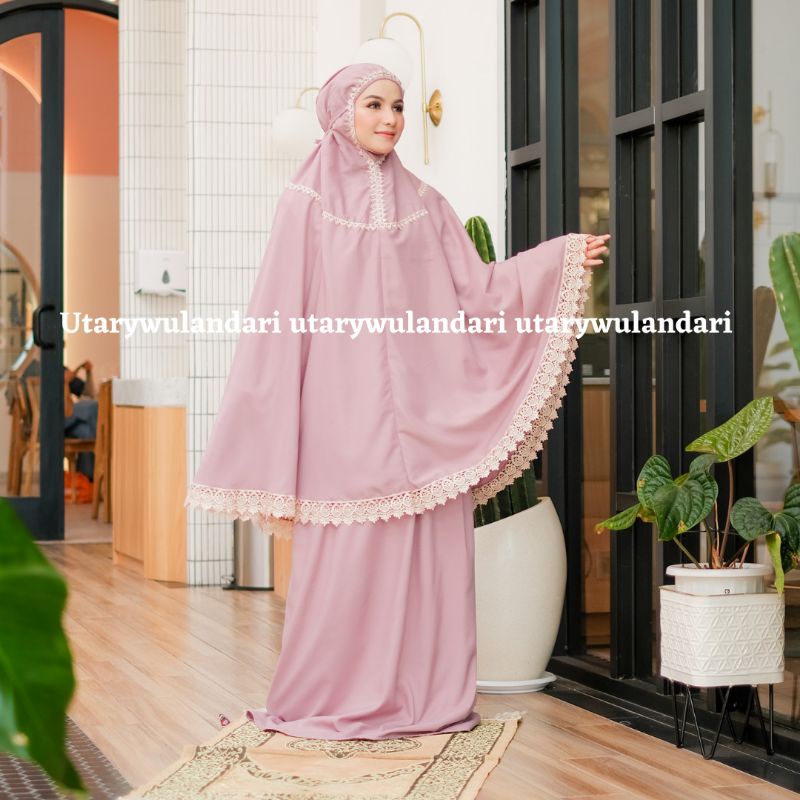 mukena dewasa katun polos RUMAISYAseries