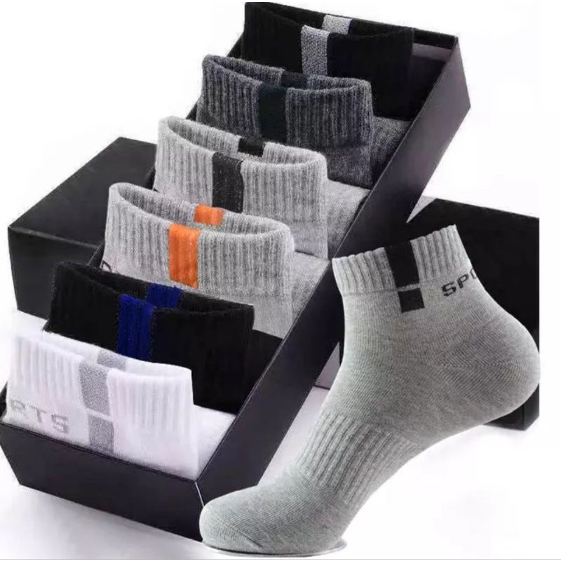 kaos kaki olahraga pendek 3 4 tebal kwalitas   import   sport sock terbaru motif kotak pria wanita d