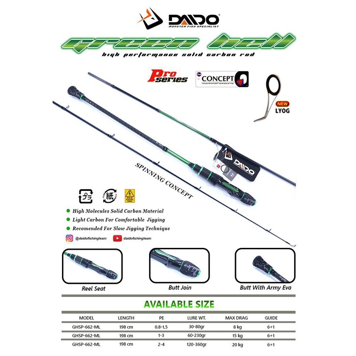 Joran DAIDO Green Hell Pro Series SPINNING CONCEPT 198cm