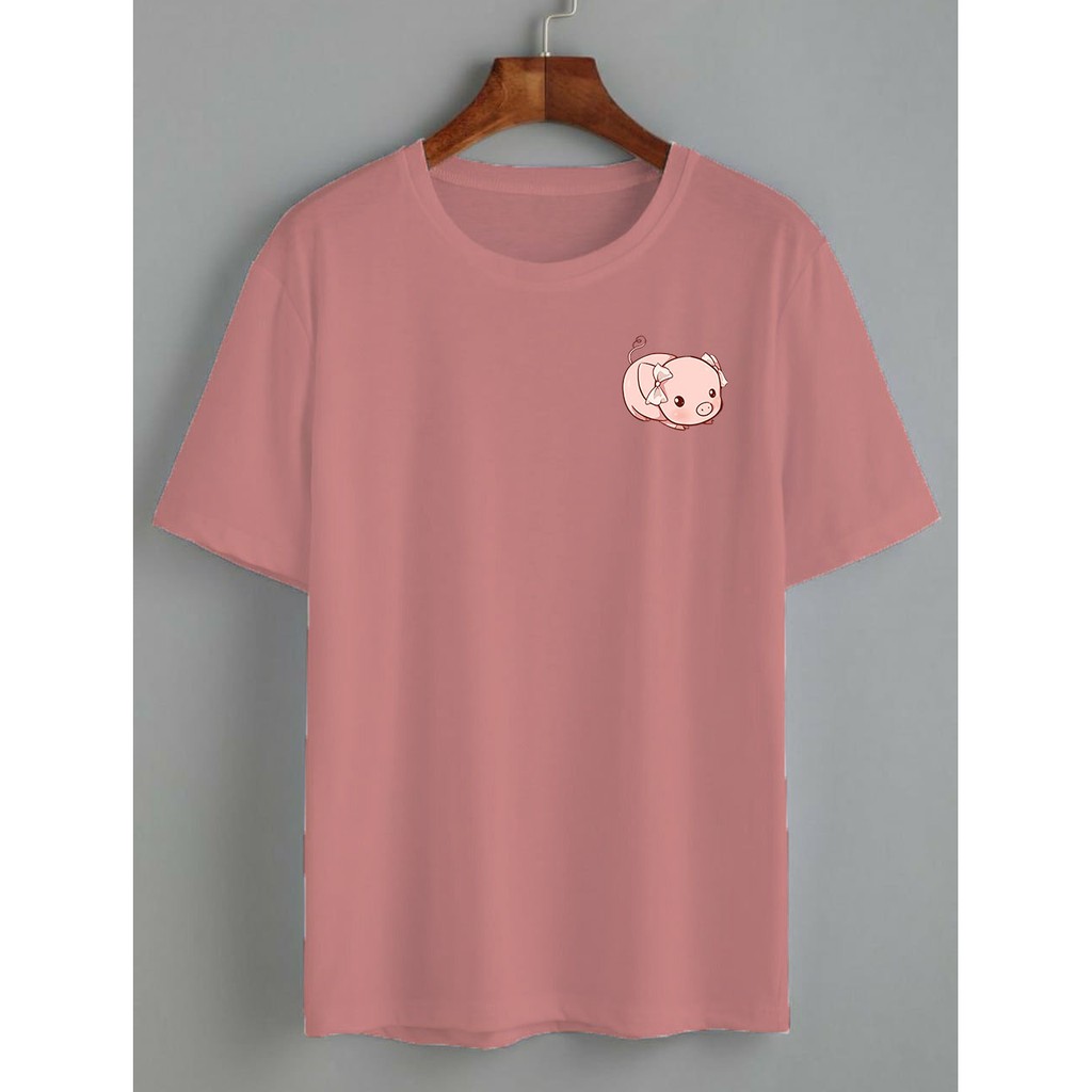 kaos pig cute / kaos KARAKTER/ kaos wanita / KATUN 24S