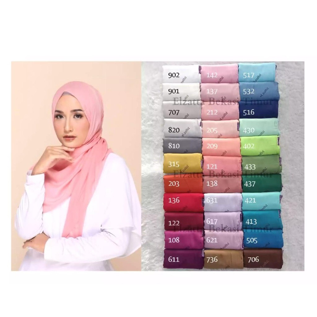 kerudung elzatta hijab segi empat polos sadia aminta putih