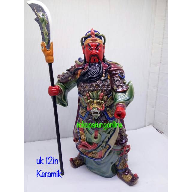 Patung Kwan Kong Keramik 12in New Import