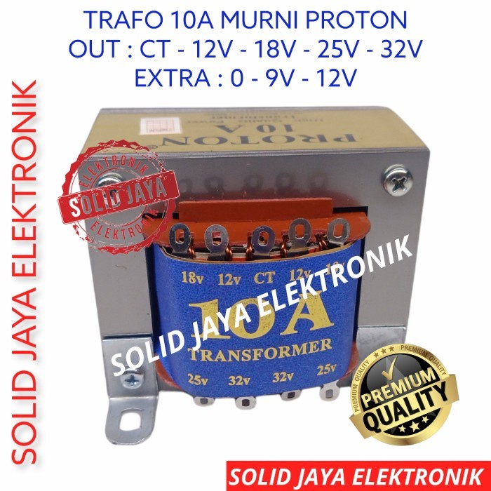 TRAVO TRAFO 10A MURNI CT PROTON 12V 18V 25V 32V 10 A AMPER CT TRAPO TRANFORMER KOTAK MURNI PROTON 12 18 25 32 V VOLT CT PLUS EXTRA 9V 12V PROTON