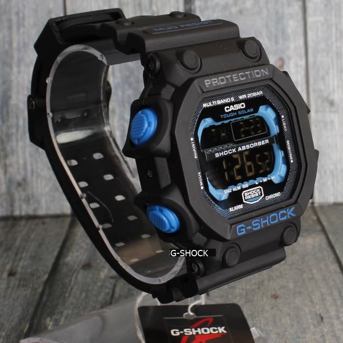 JAM TANGAN PRIA G-SHOCK CASIO GX-56 SEGI HITAM LIS BIRU JAM CASIO COWOK ANTI AIR