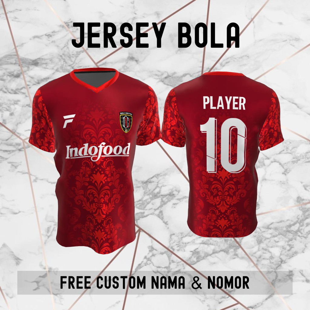 Jersey Batik Bali United Klub Bola Baju Kaos Custom Nama dan Nomor Punggung - 1080