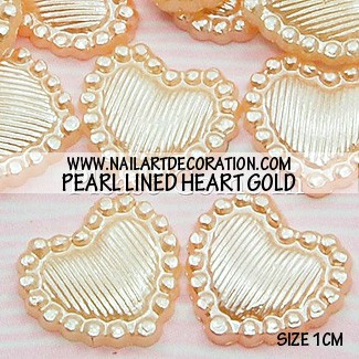 DEKORASI SLIME / CLAY / NAIL ART PEARL LINED HEART