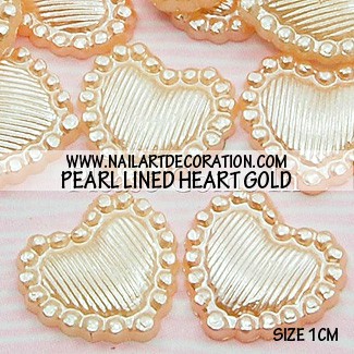 DEKORASI SLIME / CLAY / NAIL ART PEARL LINED HEART