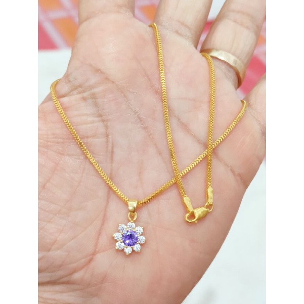 KALUNG + LIONTIN PERAK 925 LAPIS EMAS 24K MODEL RANTE MILANO DEWASA