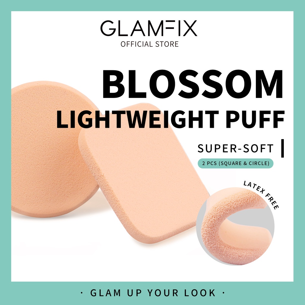 GLAMFIX Blossom Lightweight Pressed Powder Puff _ Puff Spons Bedak Padat - Circle Isi 1pcs | GLAM FIX Beauty Tools by YOU