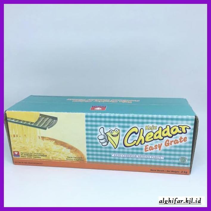 

Ujekujek- Keju Cheddar Cheese Cheddar Easy To Grate Diamond 2Kg -Original.