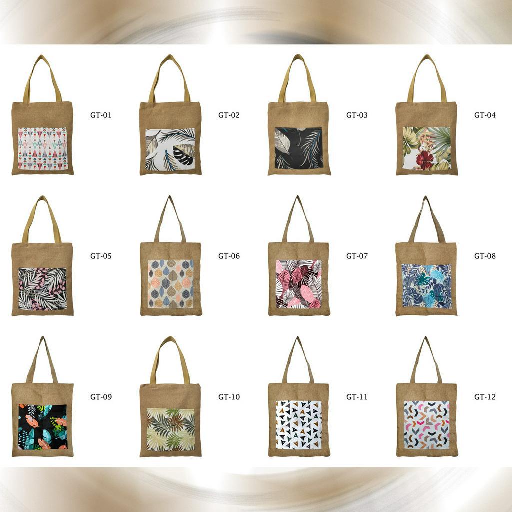 Tote Bag Goni Gail Dengan Kantong Depan Tas Tote 40x34cm Motif GT-12