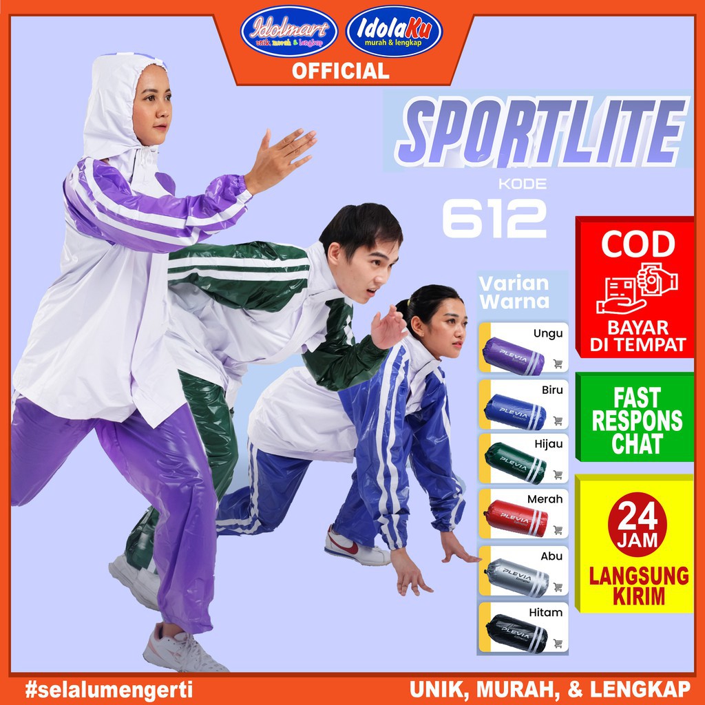 IDOLAKU Jas Hujan plevia Jaket Celana Sportlite 612 Unisex - Plevia semarang