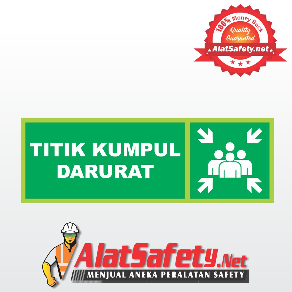 Jual Sticker Safety Sign K3 Tanda Arah Titik Kumpul Darurat Kanan Stiker Tanda Shopee