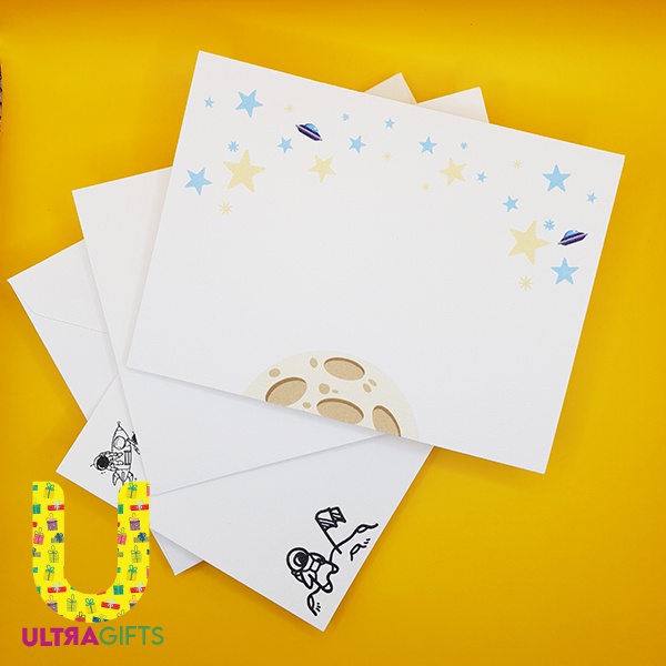 9 set kartu dan amplop ucapan kosong blank card "Space"