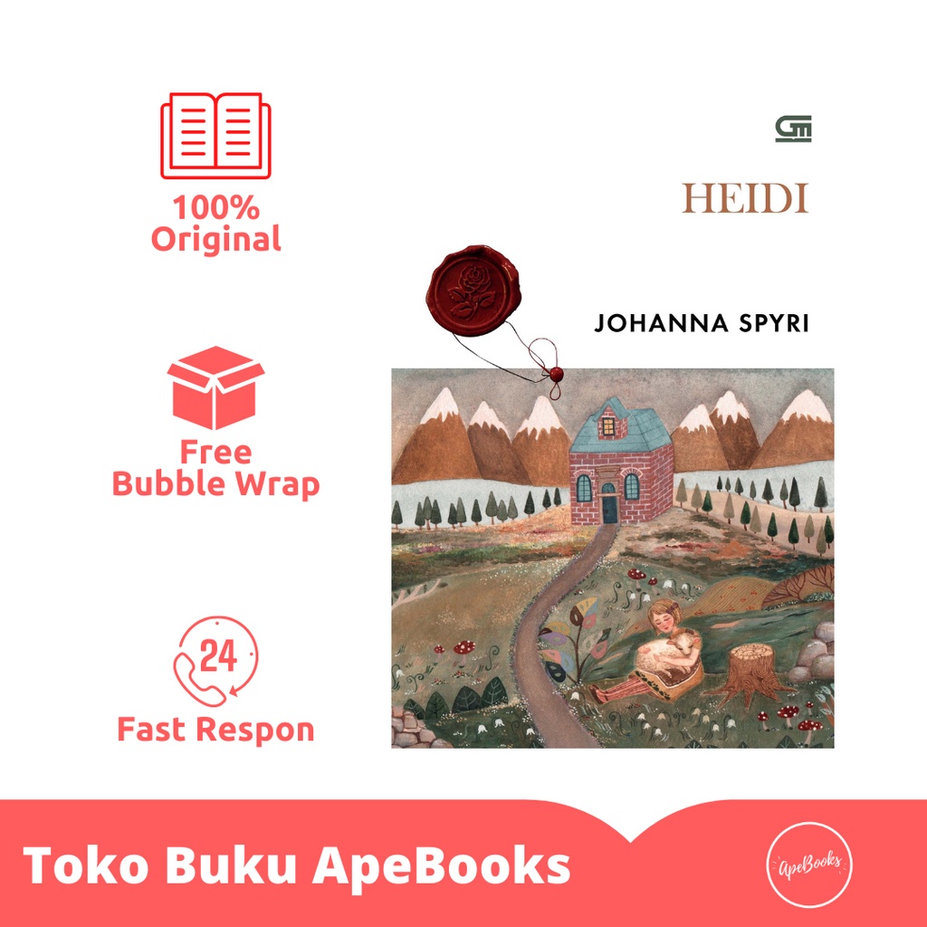 Johanna Spyri - Buku Classics: Heidi, Sebuah Novel (ORI/Asli)