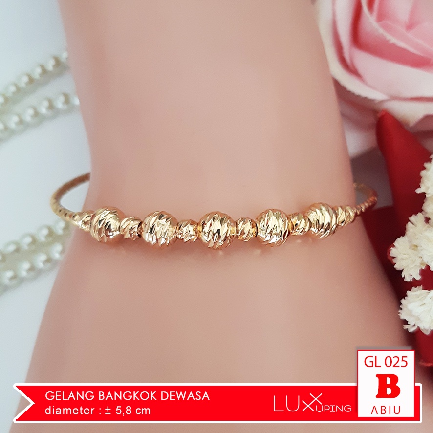 GL 025 Gelang Bangkok Dewasa Kurus Bola Mata Zirkon Perhiasan Pengganti Emas Tiruan Gelang Fleksibel Gelang Bangle Layer Gelang Bola Biji Merica Perhiasan Emas  Imitasi Luxx Xuping