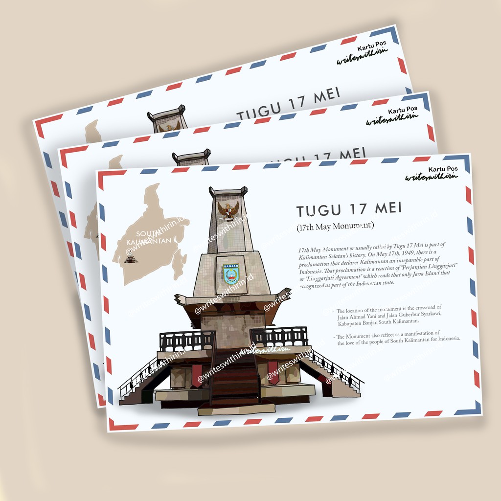 

(writeswithirin) Kartu Pos/ Post Card/ Postcard Bangunan Bersejarah Kalimantan Selatan