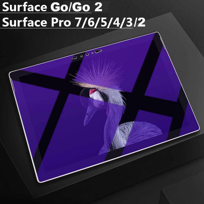 2pcs Pelindung Layar Tempered Glass Hd Anti Blue Untuk Microsoft Surface Pro 4 5 6 7x2021 13 12.3 Go 2 3 13.5 10.0