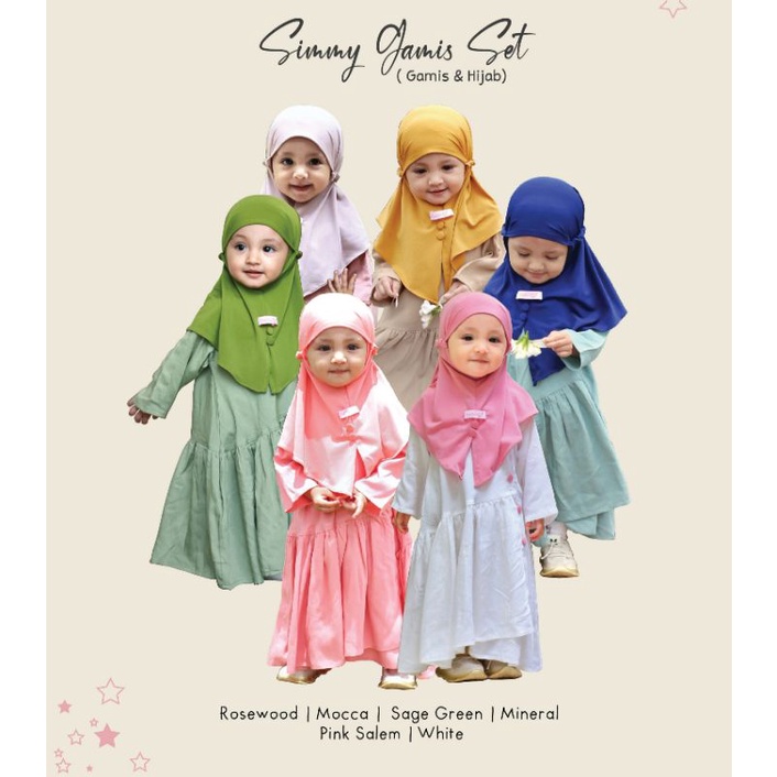 BEBICA Simmy Gamis Set [Setelan Gamis dan Hijab Bayi - Anak]