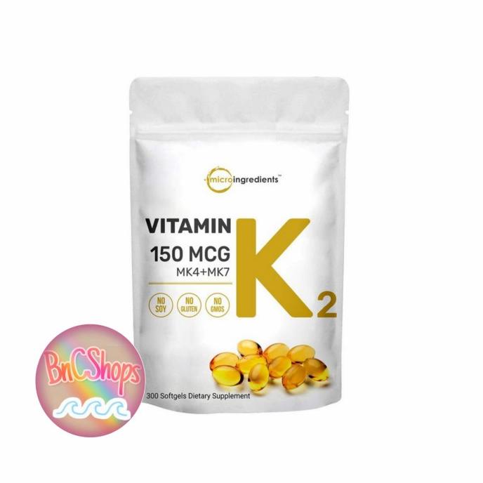 MicroIngredients Vitamin K2 /Vitamin K2 (300 Softgel) ---Terbaru---