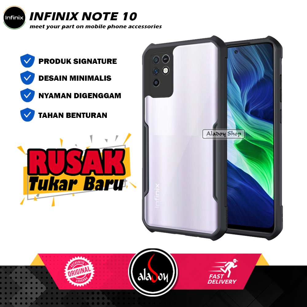 Case Infinix Note 10 Armor Fusion Shockproof Transparent Premium Casing