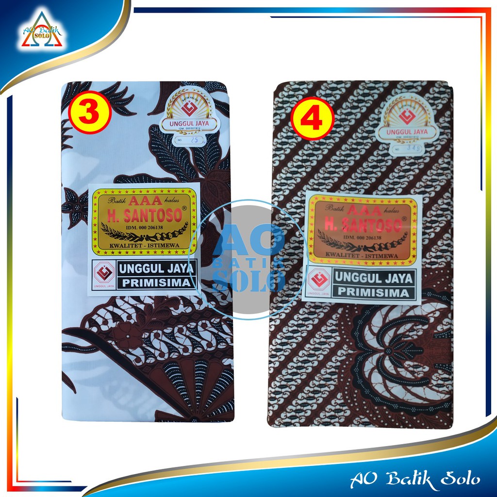 Kain Batik Kain Jarik, Jarik Batik H Santoso Motif Dasar Putih, Batik Putih, Kain Panjang-1