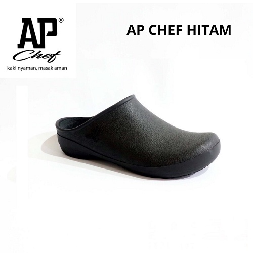 AP CHEF - SEPATU CHEF -  SEPATU DAPUR KARET - AP CHEF 38-45 BLACK &amp; WHITE - AP BOOTS - FANZ STORE