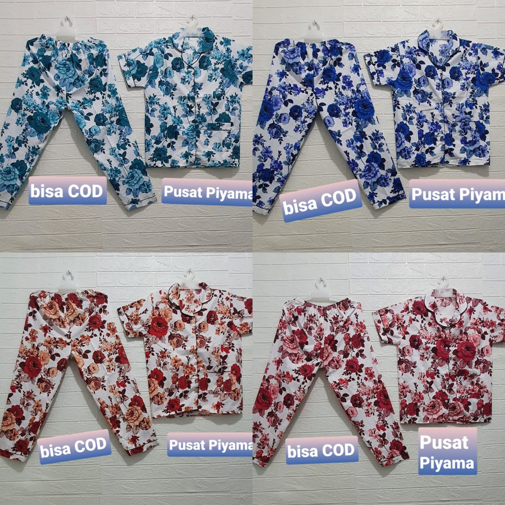 BAJU TIDUR CEWEK BUNGA / PIYAMA BUNGA / BAJU TIDUR DEWASA BUNGA / PIYAMA WANITA BUNGA