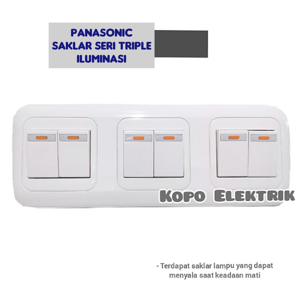 Panasonic Saklar Seri Triple Iluminasi Tanam Wide