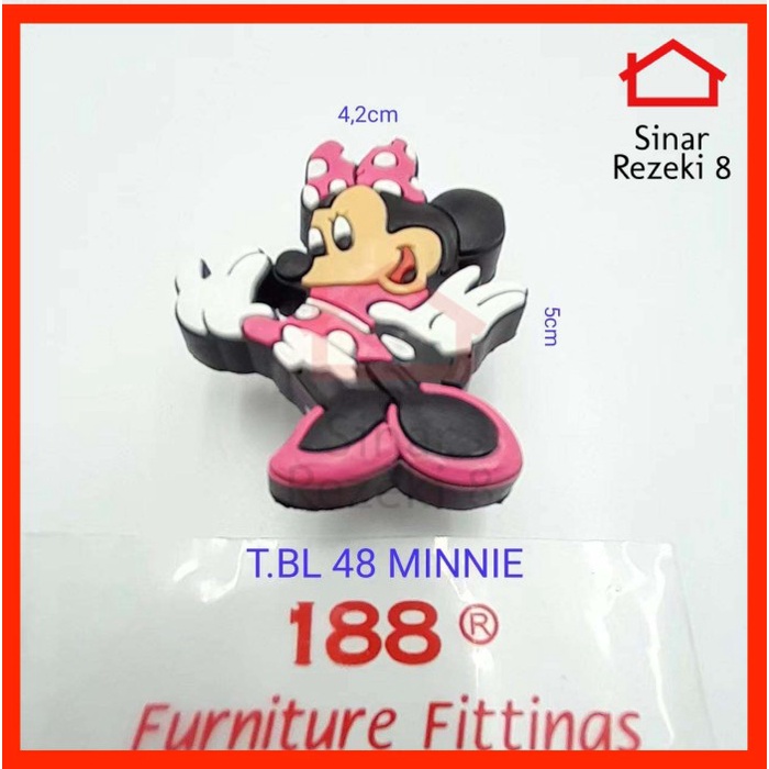 Handle / Tarikan Laci Lemari Anak Minnie Mouse 48 Lucu Gagang Knob