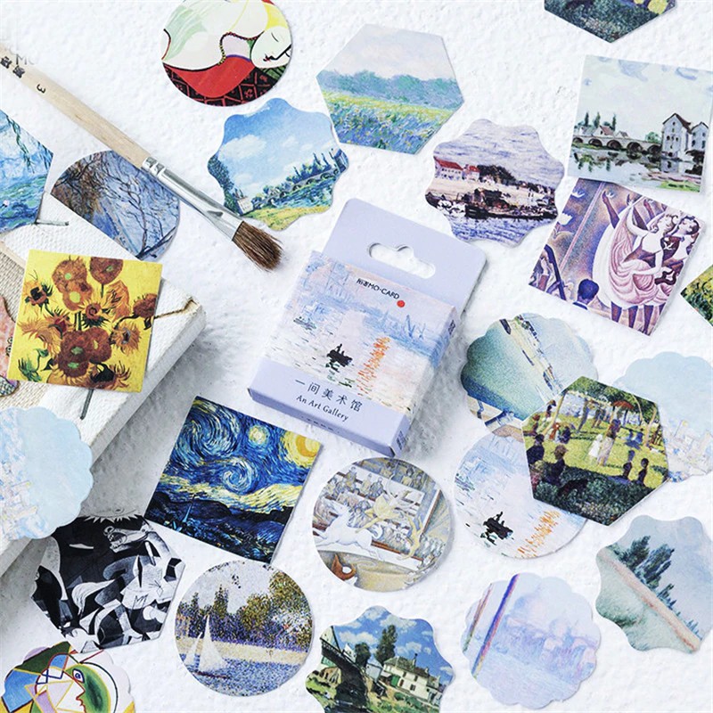 

INDORETAIL | 46 Pcs/set Kreatif Galeri Seni Dekoratif Mini Kertas Stiker DIY Ablum Diary