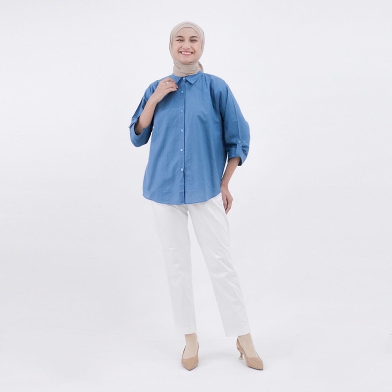 (MGA) KEMEJA OVERSIZE RERINTA BLOUSE ATASAN WANITA SHIRT