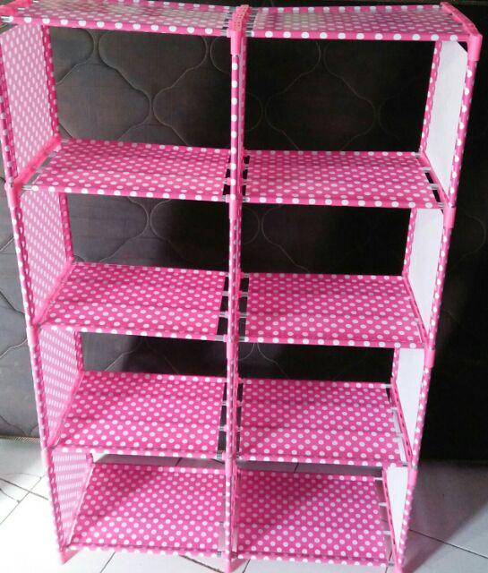 Rak Buku Serbaguna Rak Portable (mudah Dibongkar Pasang)