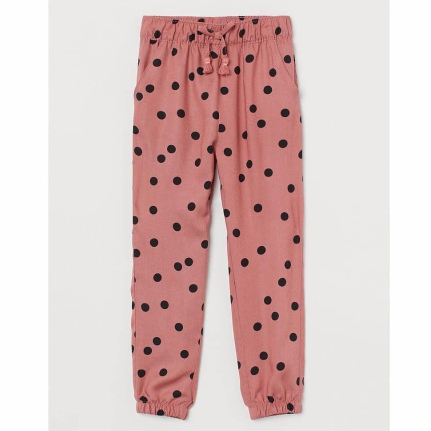 Celana Jogger Rayon Viscose Anak Perempuan HnM Polkadot Pink