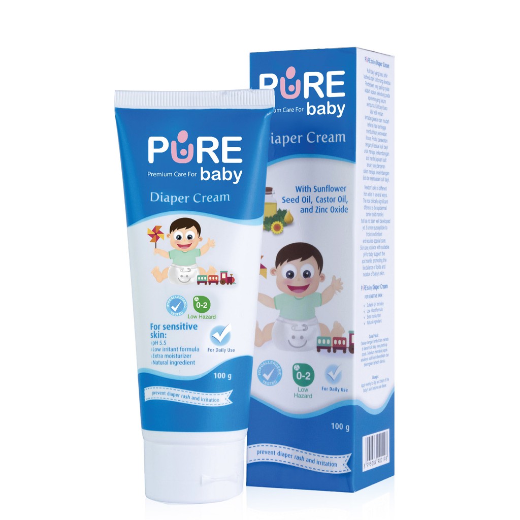 Pure Baby Diaper Cream 100 G/ Krim Pencegah Ruam Popok Bayi / Pure BB