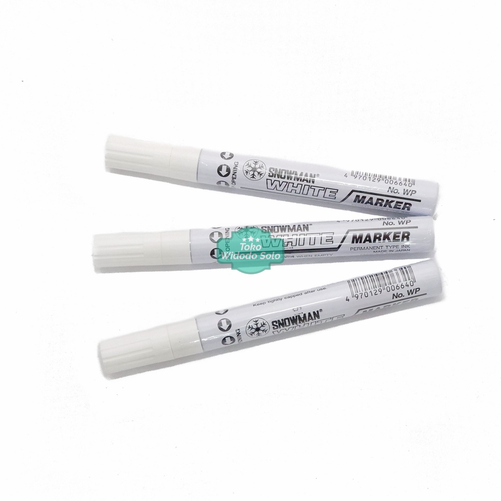 Spidol Permanen Besar Snowman (Putih WP12, Emas GP12, Perak SP12)  Paint Marker White - 1 Buah
